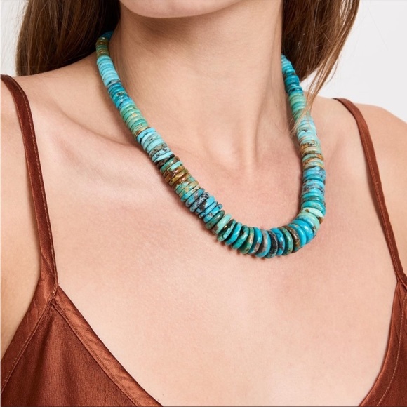 Chan Luu NWT $615 Turquoise Nugget Mix Sky Necklace 18K GP ~ GORGEOUS! - Picture 6 of 10